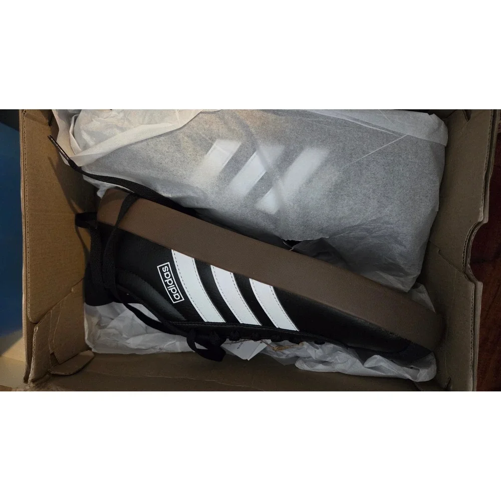Adidas VL Court 3.0 Mens Black White Gum Leather Skate Shoes Size 10